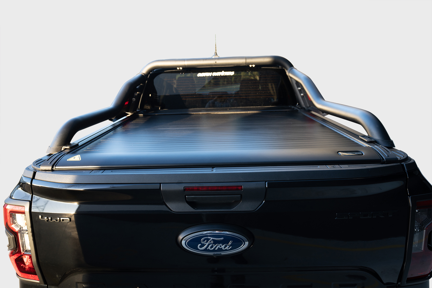 Black Venom Electric Roller Shutter + Black Venom Extended Sports Bar to suit Next Gen Ford Ranger 2022-2024