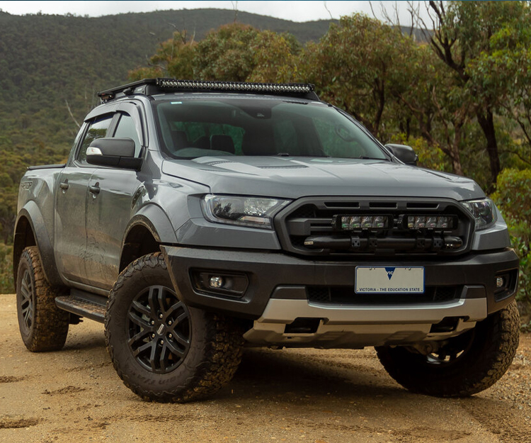 extra axle retains 60 per cent of the vehicle’s rear weight over the rear drive axle, which is left in the OEM position. The additional lazy axle helping to support the weight of the extended canopy and extra tow-ball weight from the caravan soon heading its way