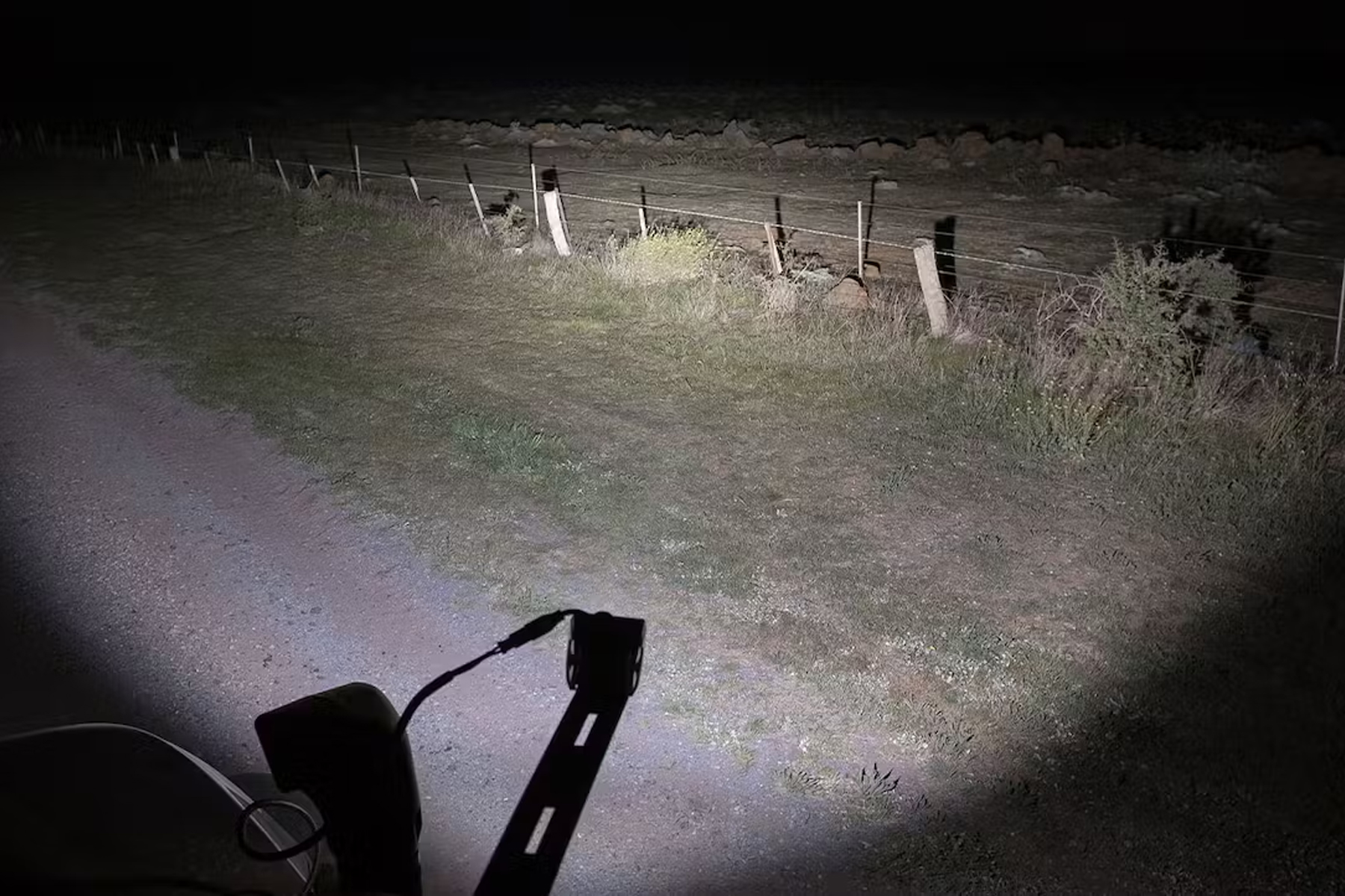 nighttime images as of now but trust me after trying several combinations of beam patterns on both the pod lights I have arrived at the above-stated setup. My aim was always to replicate a beam pattern close to the output of a projector with a Bright spot in the centre and reducing
