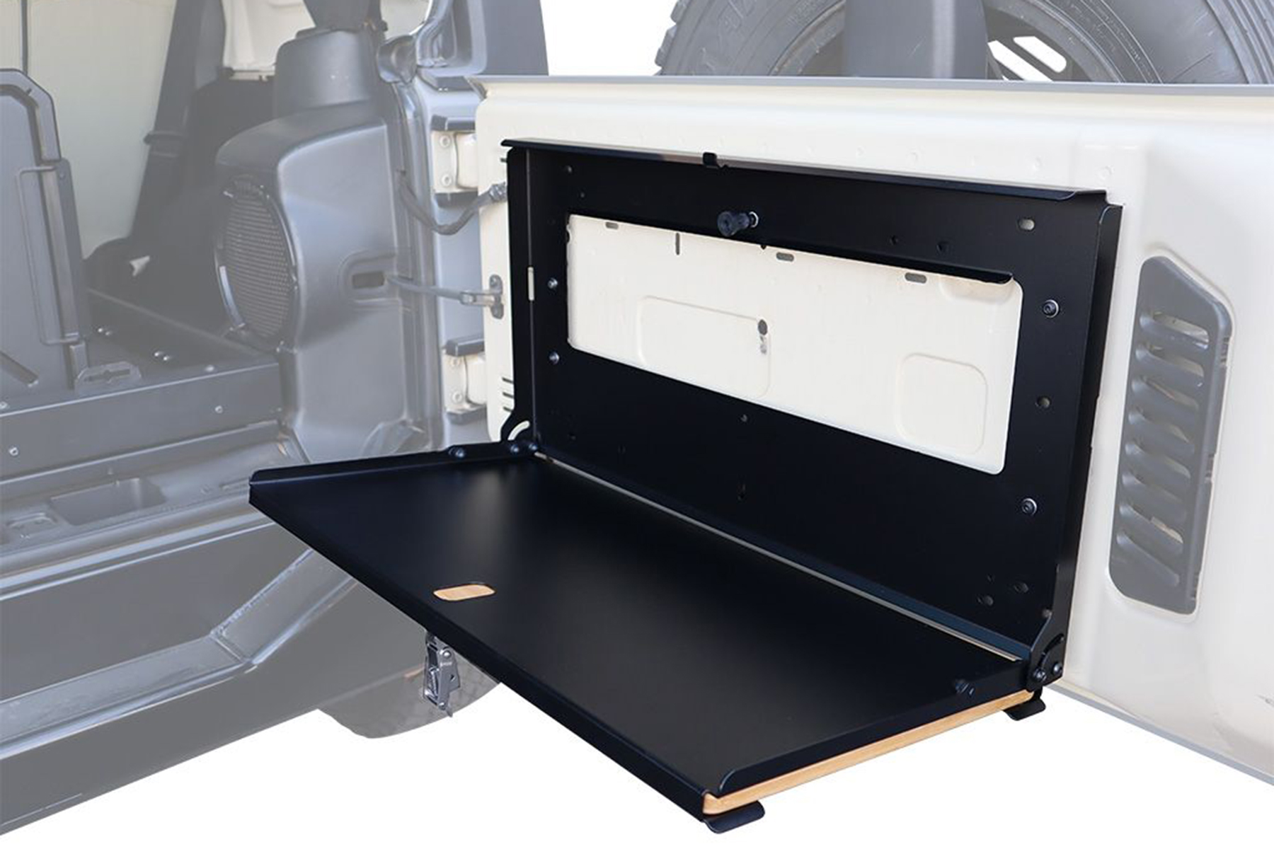 TBRA034 Drop Down Tailgate Table to suit Landrover Defender 110 Series 2021-2025