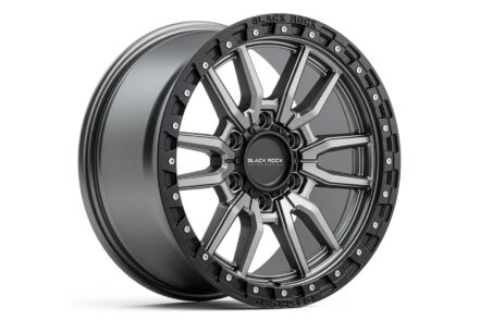 Black Rock Rambler Gunmetal Grey with Black Ring 17x9 6/139.7 (Each)
