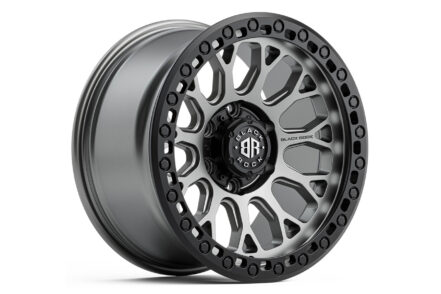 Black Rock Spider Gunmetal Grey with Black Ring 17x9 6/139.7 (Each)