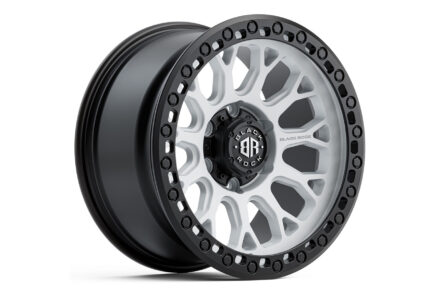 Black Rock Spider Satin White with Black Ring 17x9 6/139.7 (Each)