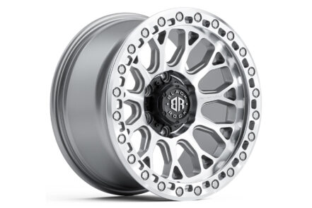 Black Rock Spider Silver Machined 17x9 6/139.7 (Each)