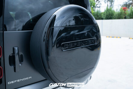 Santorini Black Spare Wheel Cover to suit Landrover Defender 90/110/130 Series (2021-2025)