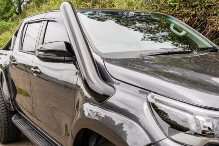 Fabulous 5 Inch Short Entry Stainless Snorkel to suit Toyota Hilux N80 (2015-2025)