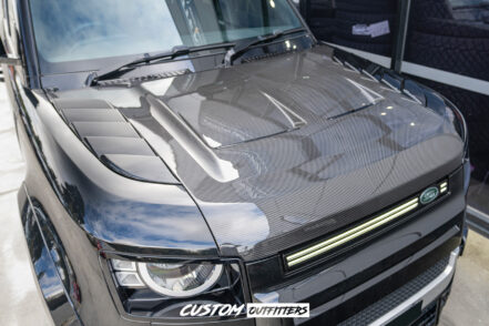 Black Venom Dry Carbon Bonnet for Landrover Defender Hood