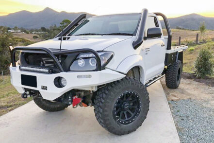Phat Bars TWIN Satin Black Snorkels to suit Toyota Hilux N70 2006-2014
