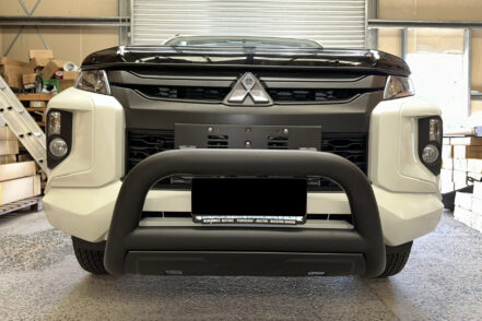 Black Steel Nudge Bar to suit Mitsubishi Triton MR Dual Cab 2018-2024