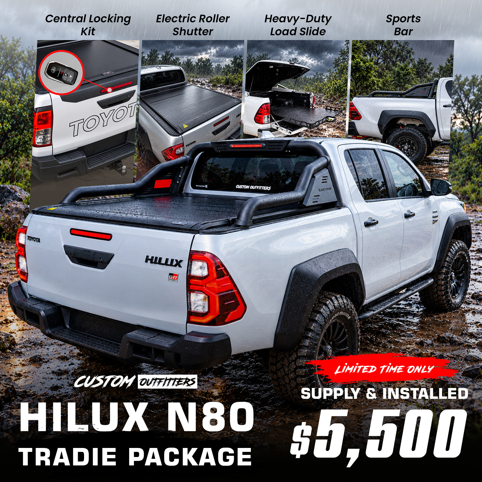Accessory Customization Bar Toyota Hilux GR & SR5 Tradie Package (SYDNEY WORKSHOP ONLY – SUPPLY ...